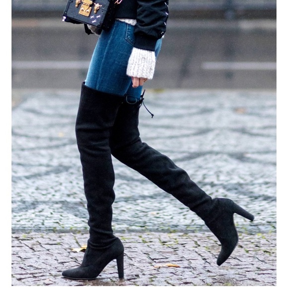 STEVE MADDEN Black Over the Knee Boots - Main Image